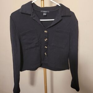 Forever 21 Midnight Black Crop Sweter